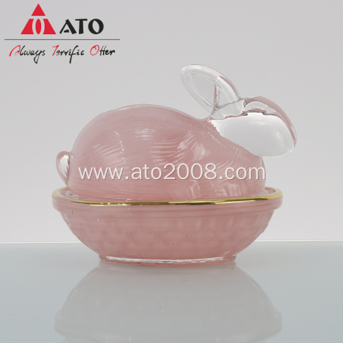 ATO Rabbit shape Glass Candy Jar galss tank